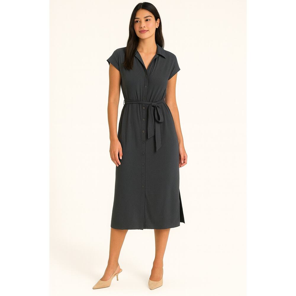 Lulus Women's Button Down Collared Midi Shirt Dre… - image 1